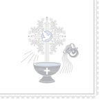 Serwetki Chrzest srebrny niebieski 20szt 33x33 cm