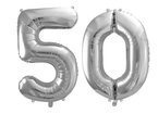Balony foliowe srebrne liczba 50 urodziny 86cm