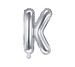 Balon foliowy srebrny litera K 35cm