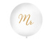 Balon lateksowy biały 1 m okrągły złoty napis Mr
