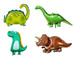 Zestaw balonów foliowych Dinozaury 4szt na hel
