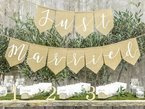 Baner jutowy Just married 23x185cm