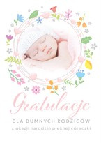 Kartka na narodziny dzidziuś dziewczynka 16,5x12cm