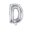 Balon foliowy srebrny litera D 35cm
