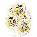 Balony krystaliczne18 urodziny konfetti złote 5szt