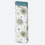 Torba na butelkę Boże Narodzenie śnieżynki 12x40x9cm