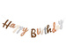 Baner urodzinowy Happy Birthday brązowo beżowy 2m
