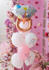 Balon foliowy pierścionek z diamentem różowe złoto 65x60cm