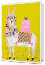 Pamiątka żółta Lama Sto Lat 15x11,5cm