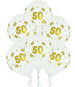 Balony lateksowe 50 urodziny białe 5szt