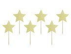 Toppery babeczki brokatowe gwiazdki złote 6szt