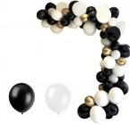 Girlanda balonowa czarno biała 100szt balonów