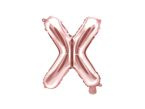 Balon foliowy w kształcie litery X - różowe złoto - 35cm