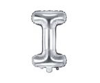 Balon foliowy srebrny litera I 35cm