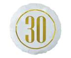 Balon foliowy biały 30 urodziny 18cali 45cm