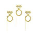 Pikery na babeczki złote pierścionki Wieczór Panieński 6szt