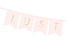 Baner Just Married jasnoróżowy złote litery 155cm