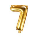 Balon foliowy złoty cyfra 7 35cm