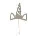 Topper do dekoracji tortu Jednorożec srebrny 1szt