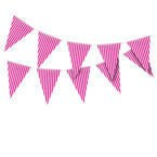 Girlanda papierowa flagi różowa w paski 2,8m