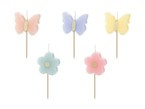 Świeczki urodzinowe Motylki Kwiatki 5szt