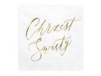Serwetki papierowe Chrzest złoty 20szt 33x33 cm