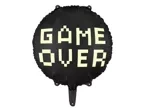 Balon foliowy okrągły czarny Game Over 45cm