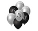 Bukiet balonowy urodziny Sto Lat czarno srebrny 7szt