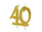 Świeczka urodzinowa złota brokatowa liczba 40