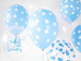 Balon lateksowy błękitny białe kropki 30cm1szt