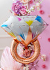 Balon foliowy pierścionek z diamentem różowe złoto 65x60cm