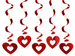Świderki Serca czerwone 5szt 60cm Walentynki