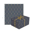 Papier do prezentów niebieski złoty ornament 70x200cm