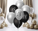 Balony lateksowe na 18 urodziny czarno srebrne 7szt