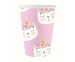 Kubeczki papierowe jasnoróżowe Kotek 250ml 6szt