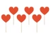 Dekoracje babeczek pikery serca czerwone 6szt