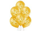 Balony lateksowe złote 50 rocznica 30cm 6szt