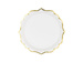 Talerzyki papierowe białe złota ramka 18,5cm 6szt