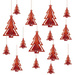 Dekoracja świąteczna 3D choinki czerwone 15szt