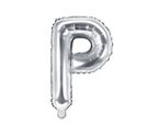 Balon foliowy srebrny litera P 35cm