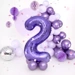 Balon foliowy fioletowy cyfra 2 100cm