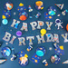 Baner papierowy Kosmos Happy Birthday 220cm