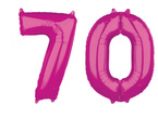 Balony foliowe fuksja liczba 70 66cm