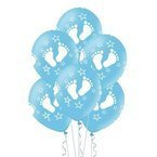 Balony lateksowe błękitne stópki 12cali 5szt