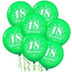 Balony lateksowe 18 urodziny zielone 5szt
