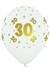 Balony lateksowe 30 urodziny białe 5szt