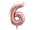 Balon foliowy różowe złoto cyfra 6 86cm