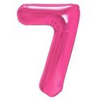 Balon foliowy różowy cyfra 7 100cm