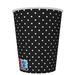 Kubeczki papierowe czarne białe kropki 250ml 8szt