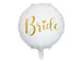 Balon foliowy biały złoty napis Bride 45cm